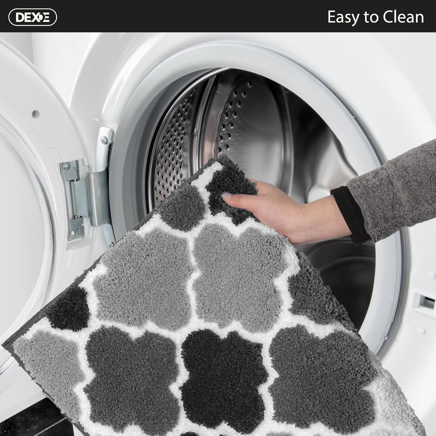 DEXDE Black Bathroom Rugs Runner 20x47 Non-Slip Bath Rugs Extra Soft Absorbent Shaggy Large Bath Mats Machine Washable for Bathroom Shower Bedroom Hallway Home Decor Accessories - Image 7