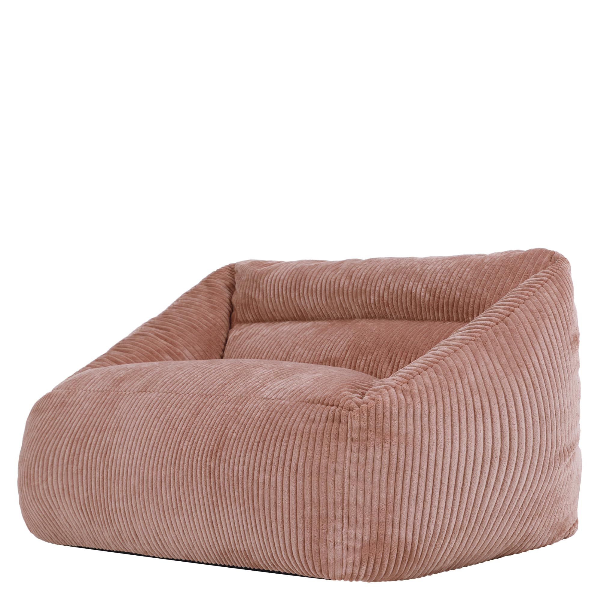 icon Cecilia Kids Cord Bean Bag Sofa with Filling, 2 Seater, Pink | Made in the UK, Kids Beanbag, Soft Corduroy Fabric, Kids Sofa for Playroom or Bedroom