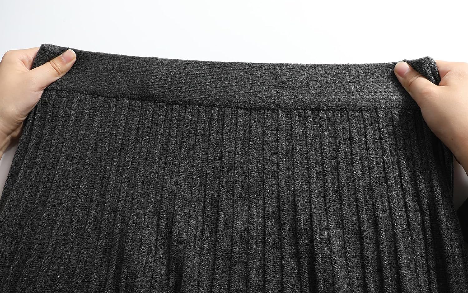 SEAFORM Women's Pleated Knit Maxi Skirts Elastic High Waist A-Line Casual Sweater Skirt Fall Winter Long Skirts for Women - Image 4