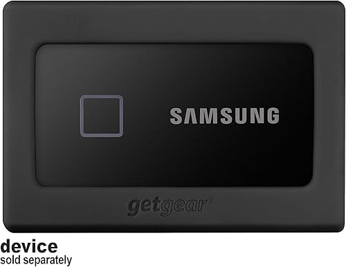 Miniatura 2 de getgear Parachoques de silicona para Samsung T7, T7 Touch SSD portátil - 1TB, 2TB, 500GB, USB 3.2, fuerte absorción de golpes, antideslizante, negro