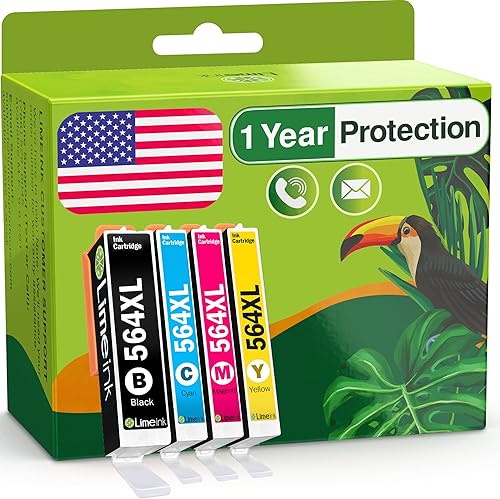 Limeink Cartuchos de tinta compatibles de repuesto para cartuchos de tinta HP 564, paquete combinado para HP 564xl para impresoras Photosmart para