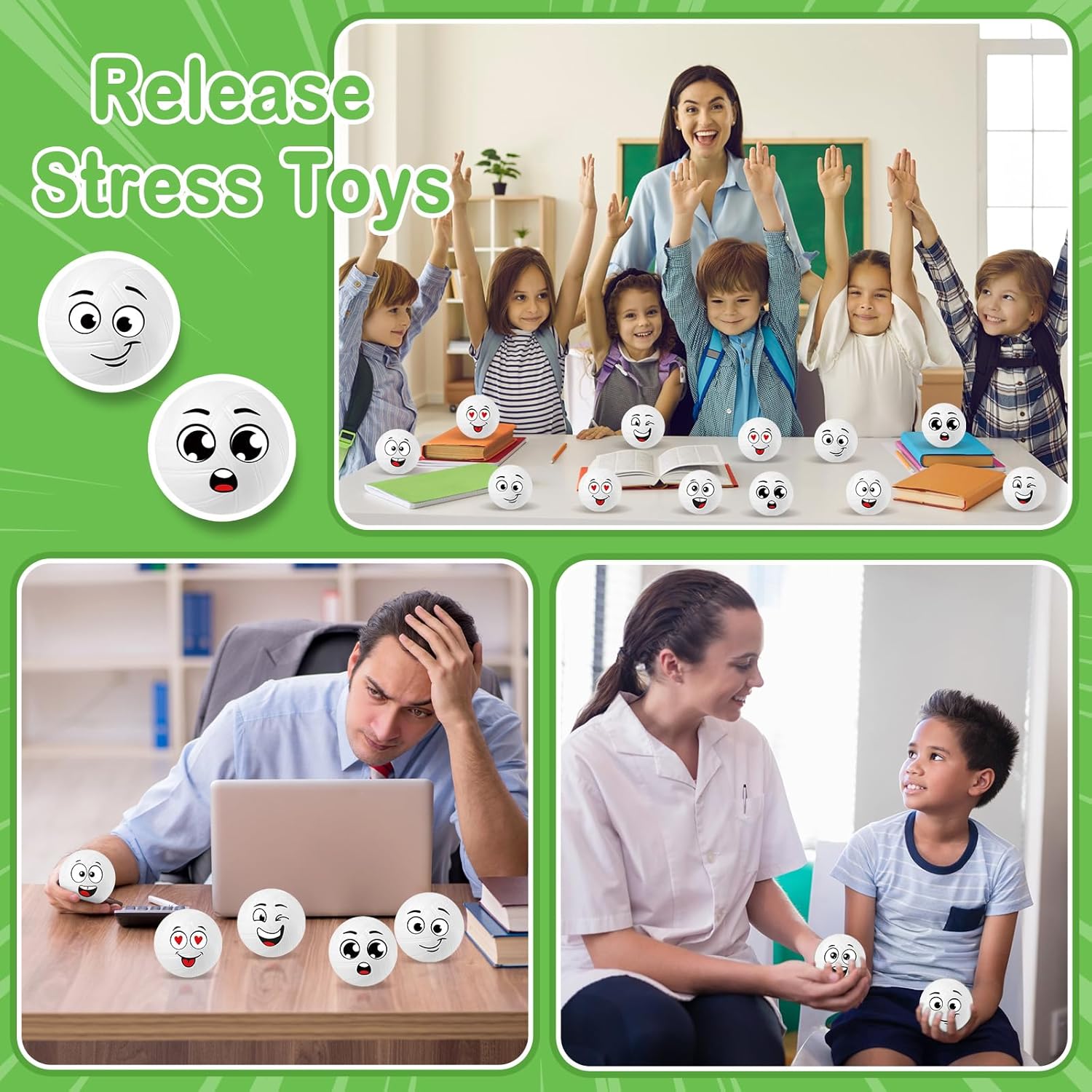 Shappy 100 Pcs Mini Volleyball Stress Balls Foam Sports Balls Squeeze Anxiety with Emotion 1.57 Inch Volleyball Toys with Drawstring Bag for Children Stress Relief Party Favor Games Toys - Image 6