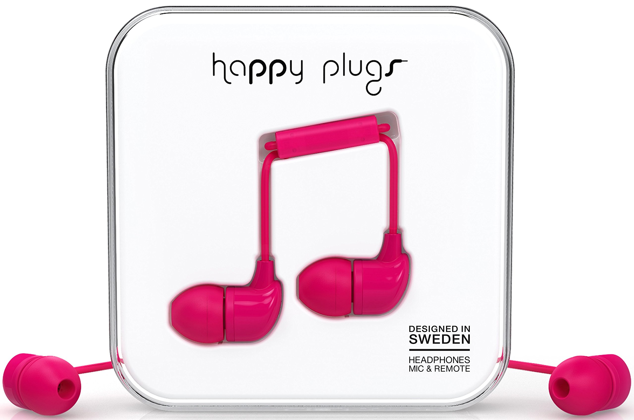 Happy Plugs 7724 Auricolari in-Ear, Rosso Ciliegia