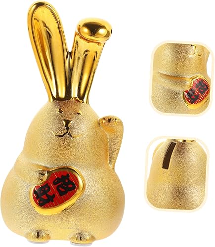 Miniatura 9 de HONMEET Hucha Conejo 2023 Zodiaco Chino Conejo Animales Banco de Dinero Alcancias De Dinero para Niños Kidcraft