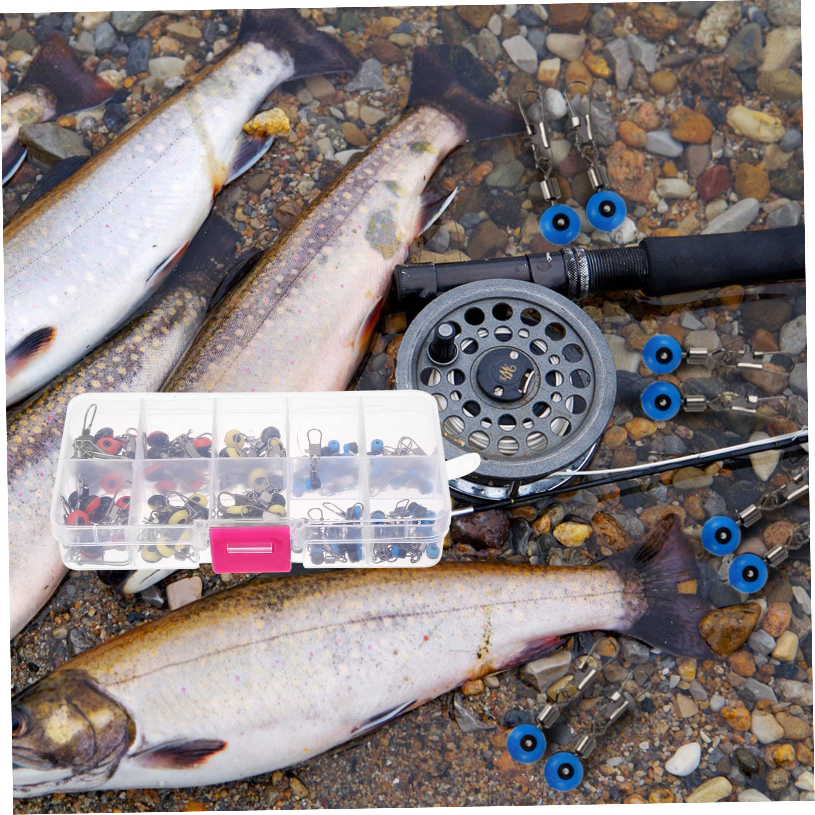 EXCEART 300pezzi Connettori Metallico Per Pesca Swivels Con Cuscinetti Sfera Resistente e Facile Da Cambiare