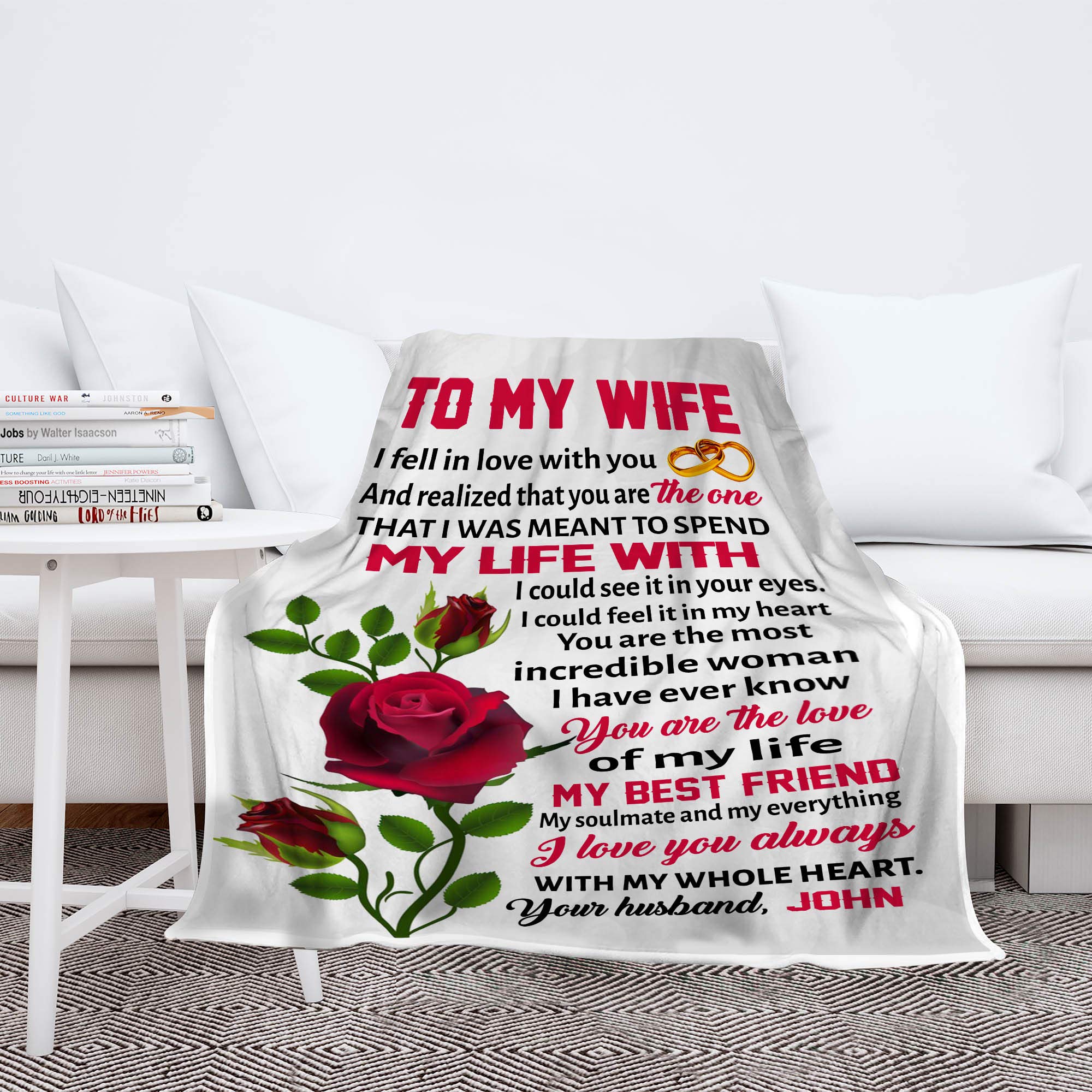 Amazon Com You Are The Love Of My Life Customized Fleece Blankets For Wife Best Gift For Your Life Partner With Quotes Birthday Gift Super Soft And Cozy Blanket Home Kitchen