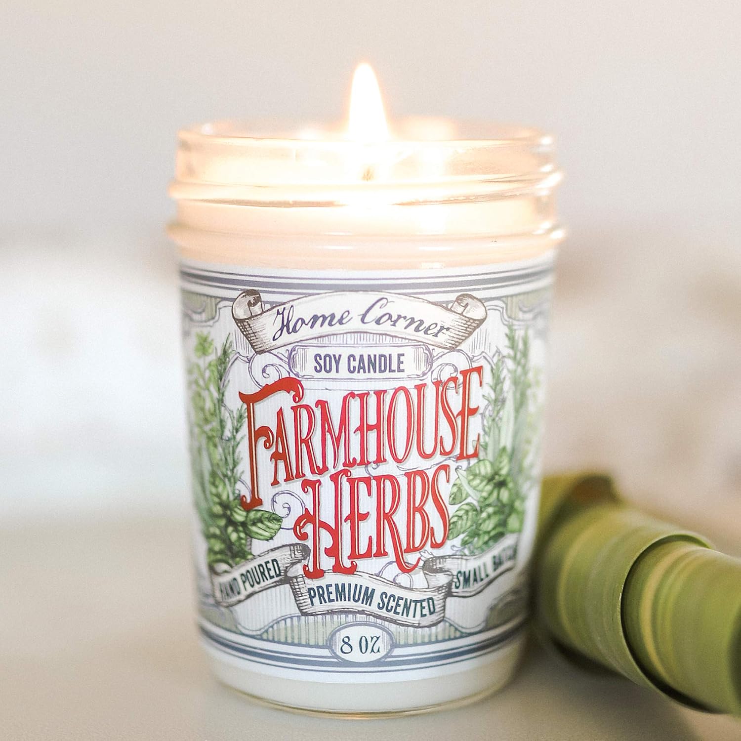 Home Corner Candles – Leather and Wood - Scented Soy Jar Candle - Great Gifts for Men and Home Décor - Hand Poured in The USA - Highly Scented & Long Lasting Burn Time - 8 oz: Home & Kitchen