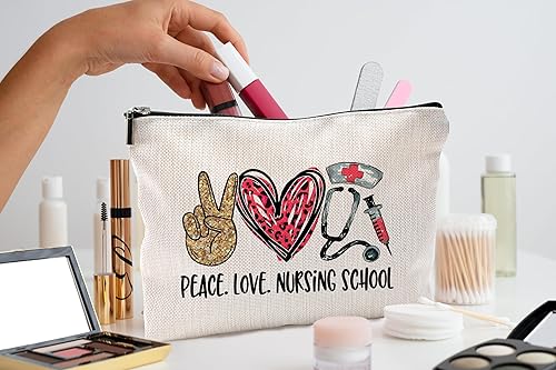Miniatura 2 de QGFM Bolsas de maquillaje para enfermeras, regalos de enfermera para mujeres, bolsas de cosméticos para enfermeras con cremallera, regalos de