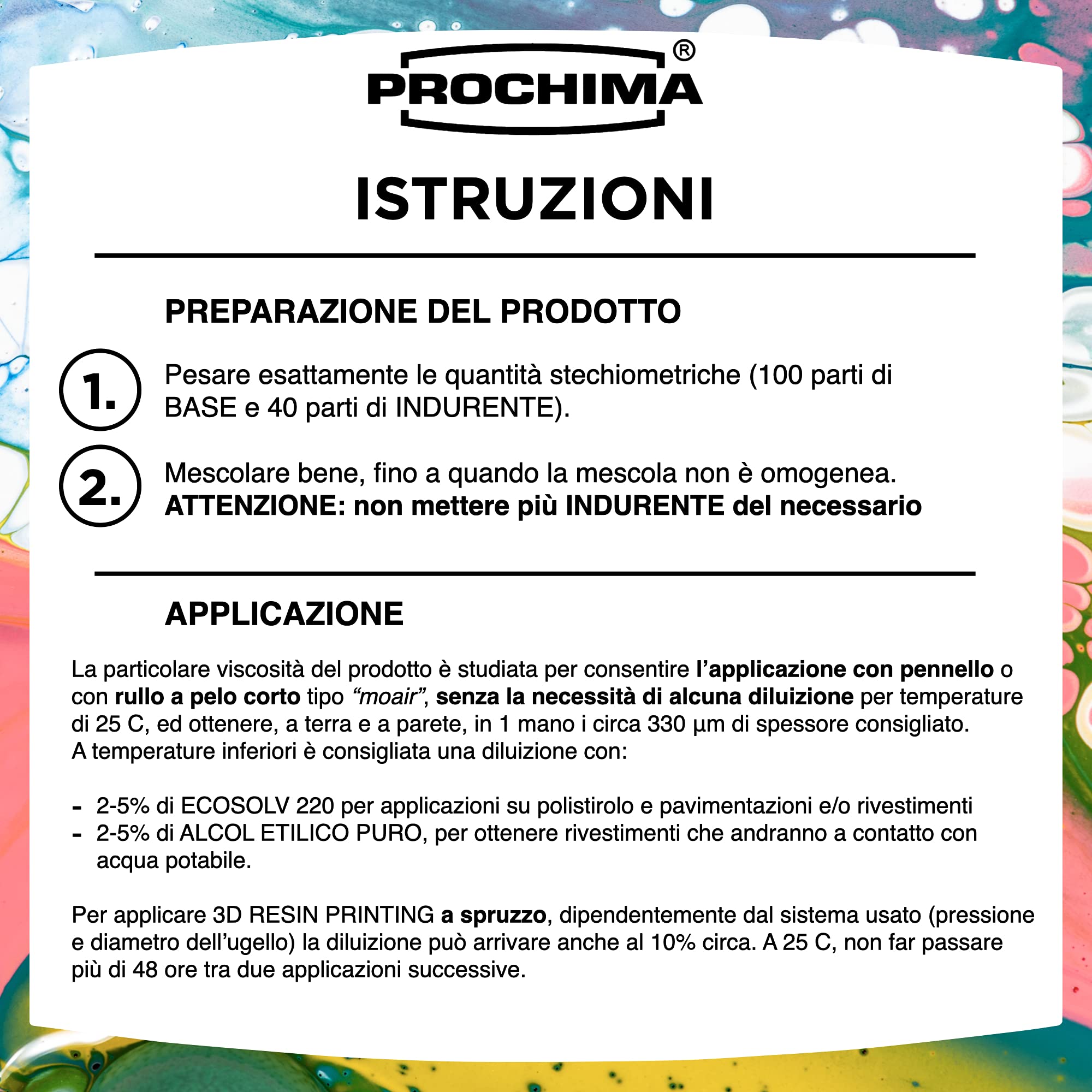 PROCHIMA, 3D Resin Printing Trasparente, Formulato Epossidico Bicomponente Esente da Qualsiasi Solvente, Ideale per Vetrificatura nelle Stampe 3D, Esche Artificiali, Oggettistica Generale, 650 gr