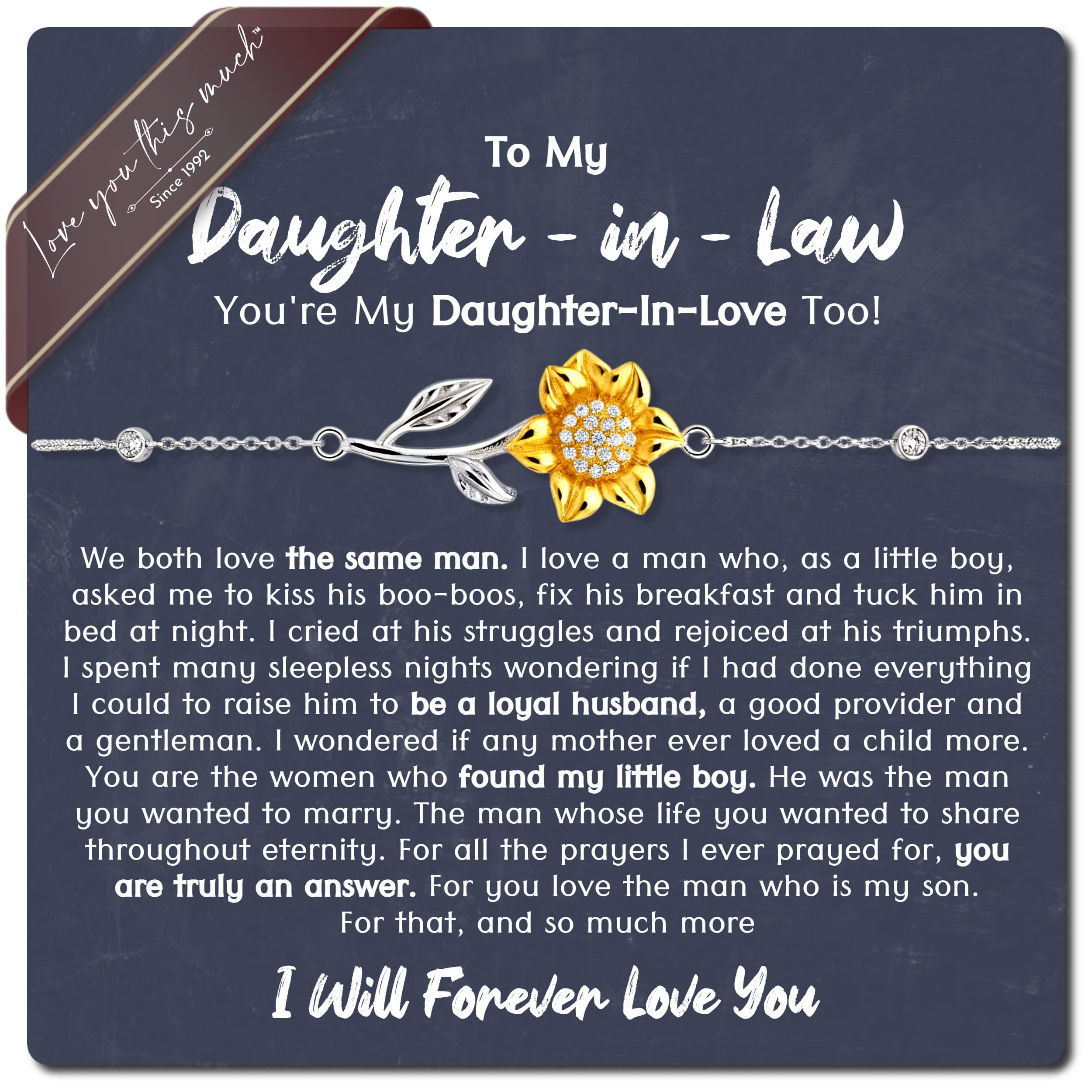 Love You This Much 18k Gold Plated Sunflower Bracelet