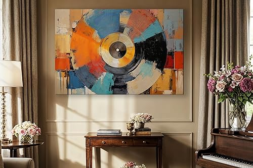 Miniatura 6 de LuxeWood Lienzo artístico para pared, impresiones temáticas musicales medianas y grandes para sala de estar, oficina, estudio, Airbnb, decoración de