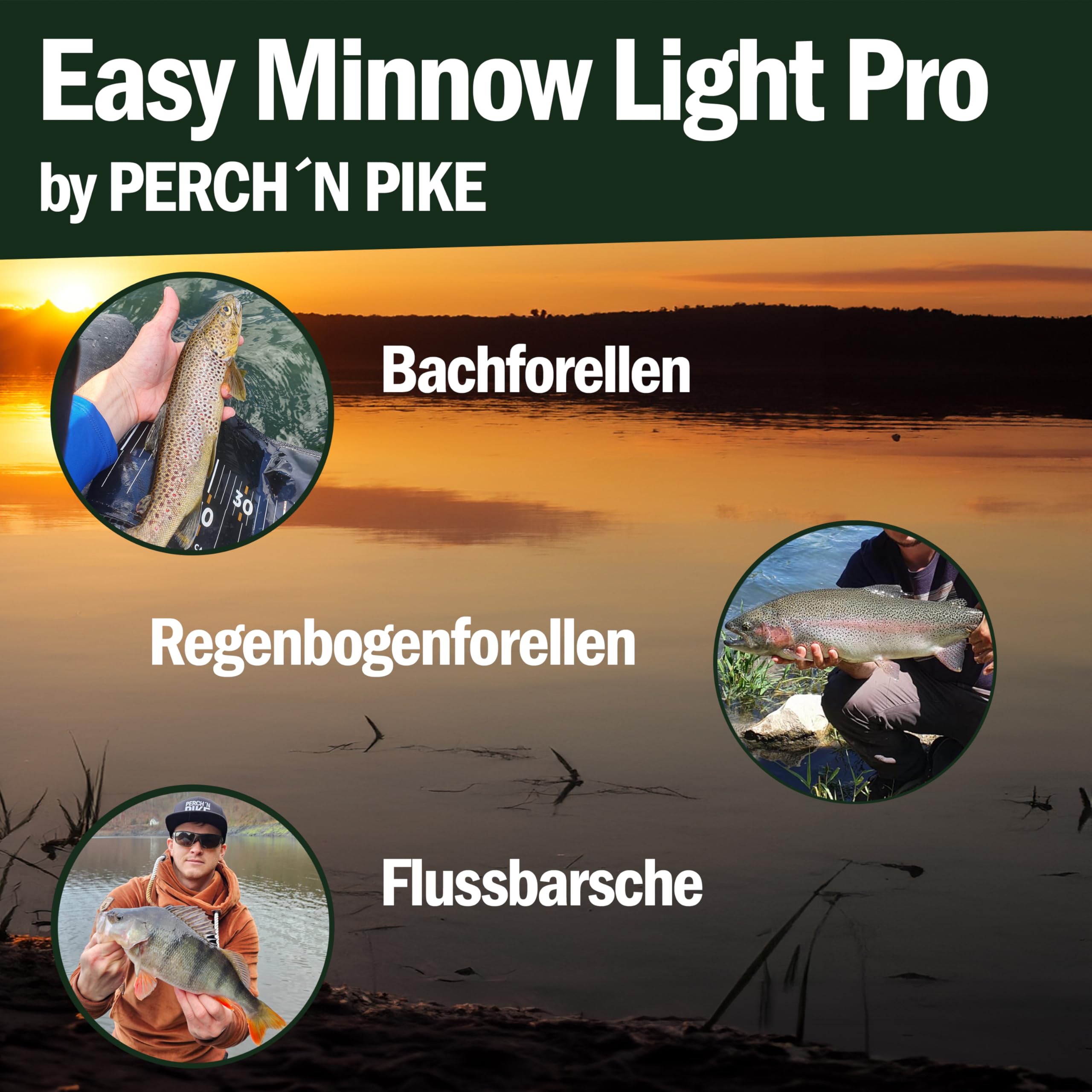 Wobbler - Set di 5 esche artificiali per trote e pesce persico, 5,5 cm, per pesca spinning, esca Minnow affondante per acqua dolce, ultra leggera, 4,4 g, 5,5 cm, in diverse decorazioni, per trote