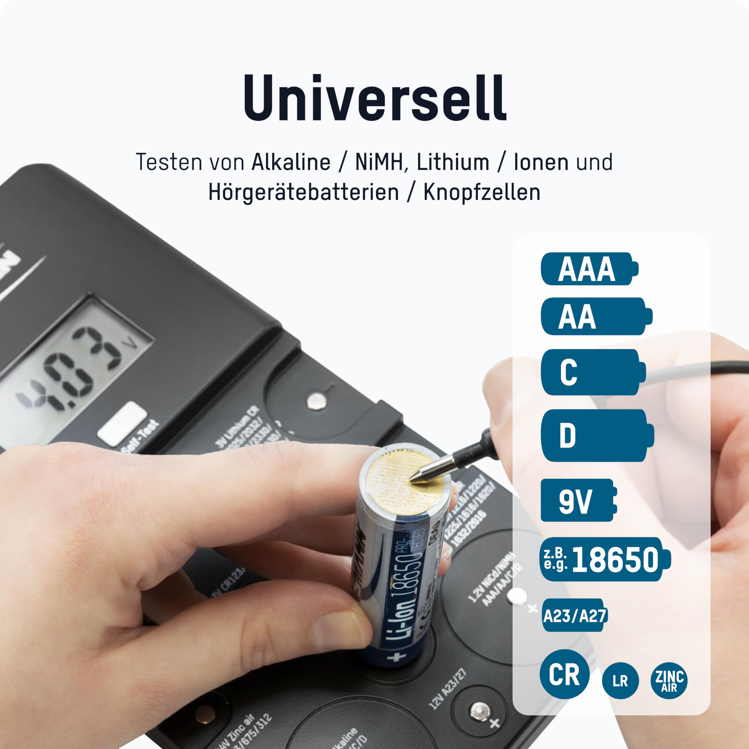 ANSMANN Energy Check LCD Batterietester für Lithium, Alkaline und NiMH