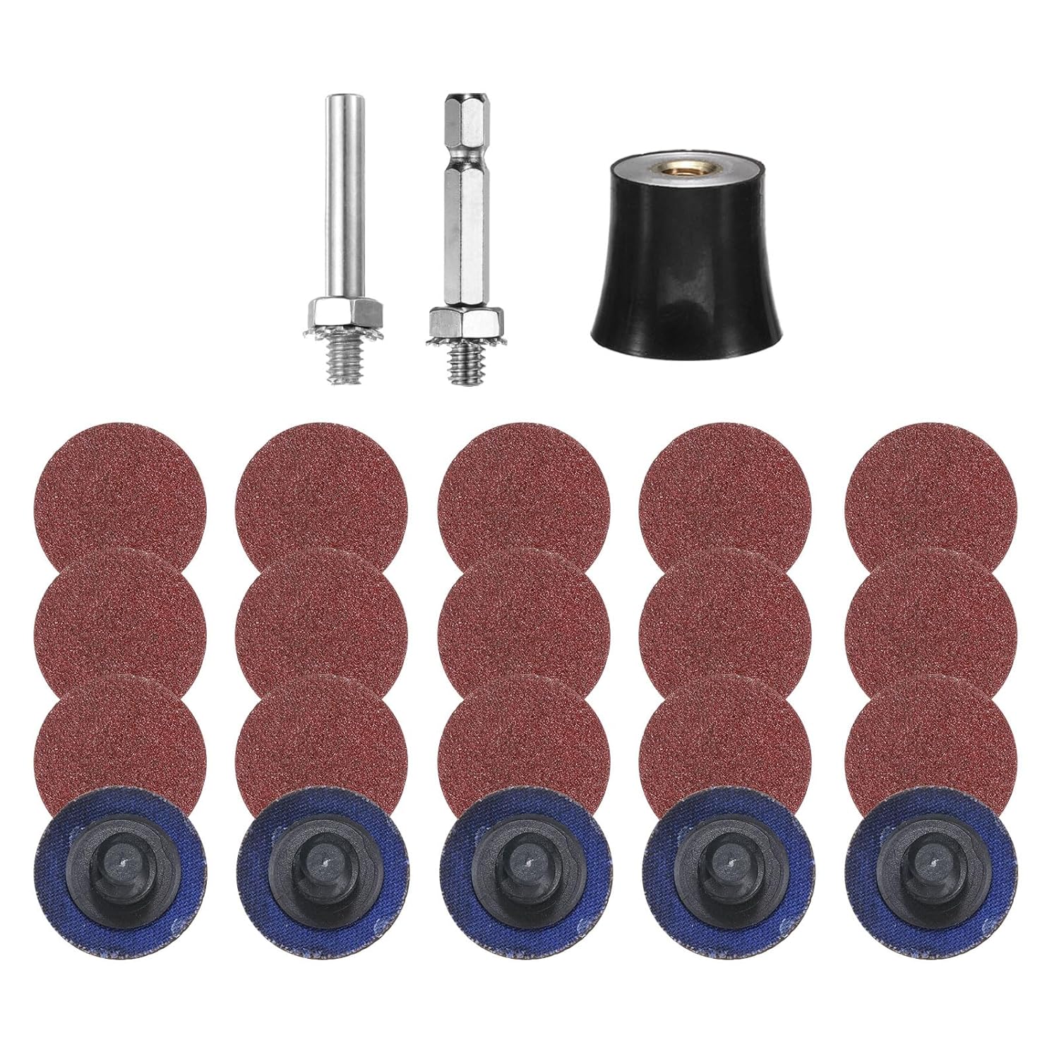 HARFINGTON 23pcs Quick Change Discs Set 1" Roll Lock Sanding Discs with 1/4" Shank Pad Holder 80 Grit Surface Conditioning Disc for Polish Rust Removal