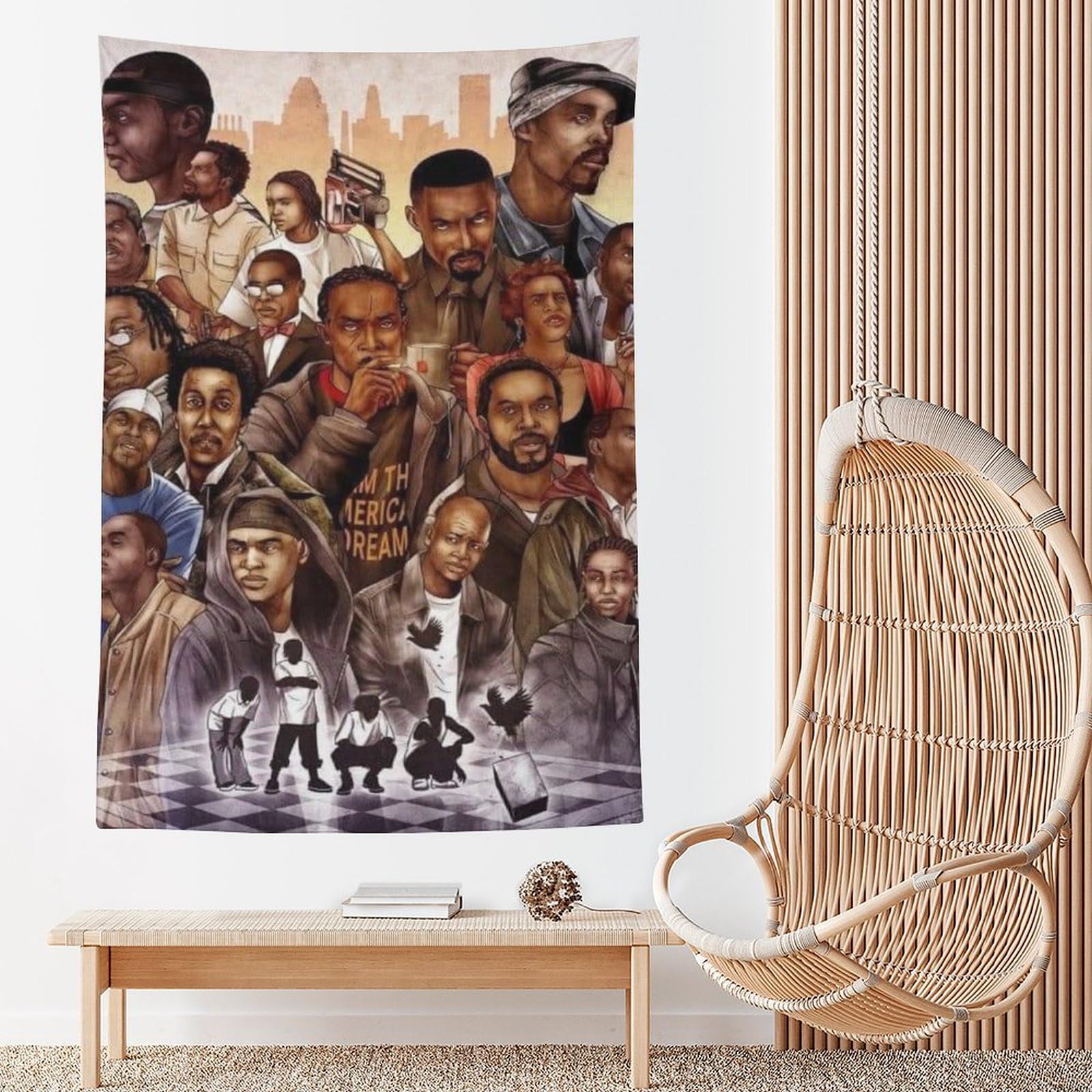 Poster con stampa artistica da parete, motivo: cantante rap, hip hop, tutte le stelle, 152,4 x 228,6 cm