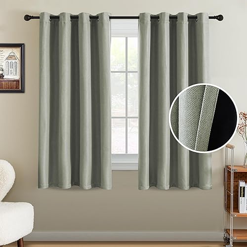 Miniatura 46 de H.VERSAILTEX Cortina de lino para oscurecer la habitación para dormitorio/sala de estar, cortinas opacas extra anchas de 100 x 96 pulgadas