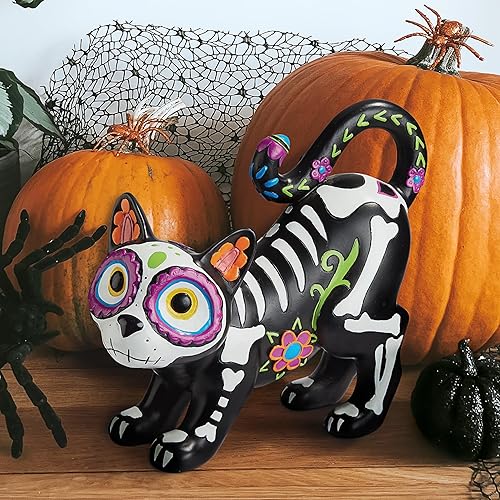 Miniatura 9 de Design Toscano Dia de Los Muertos El Gatto Estatua de Gato de Calavera de Azúcar