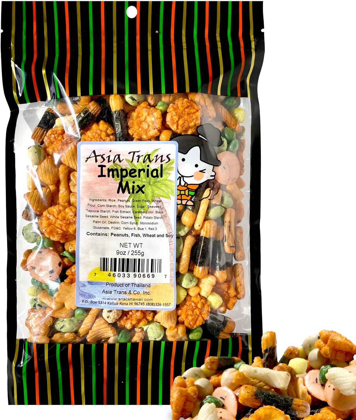 Traditional Imperial Mix Arare Rice Crackers - Mochi Crunch Asian Snack Mix - Assorted Shapes and Flavors - Sweet, Salty, and Umami Taste - Crunchy On-The-Go Snack For Any Occasion - 9 Ounce