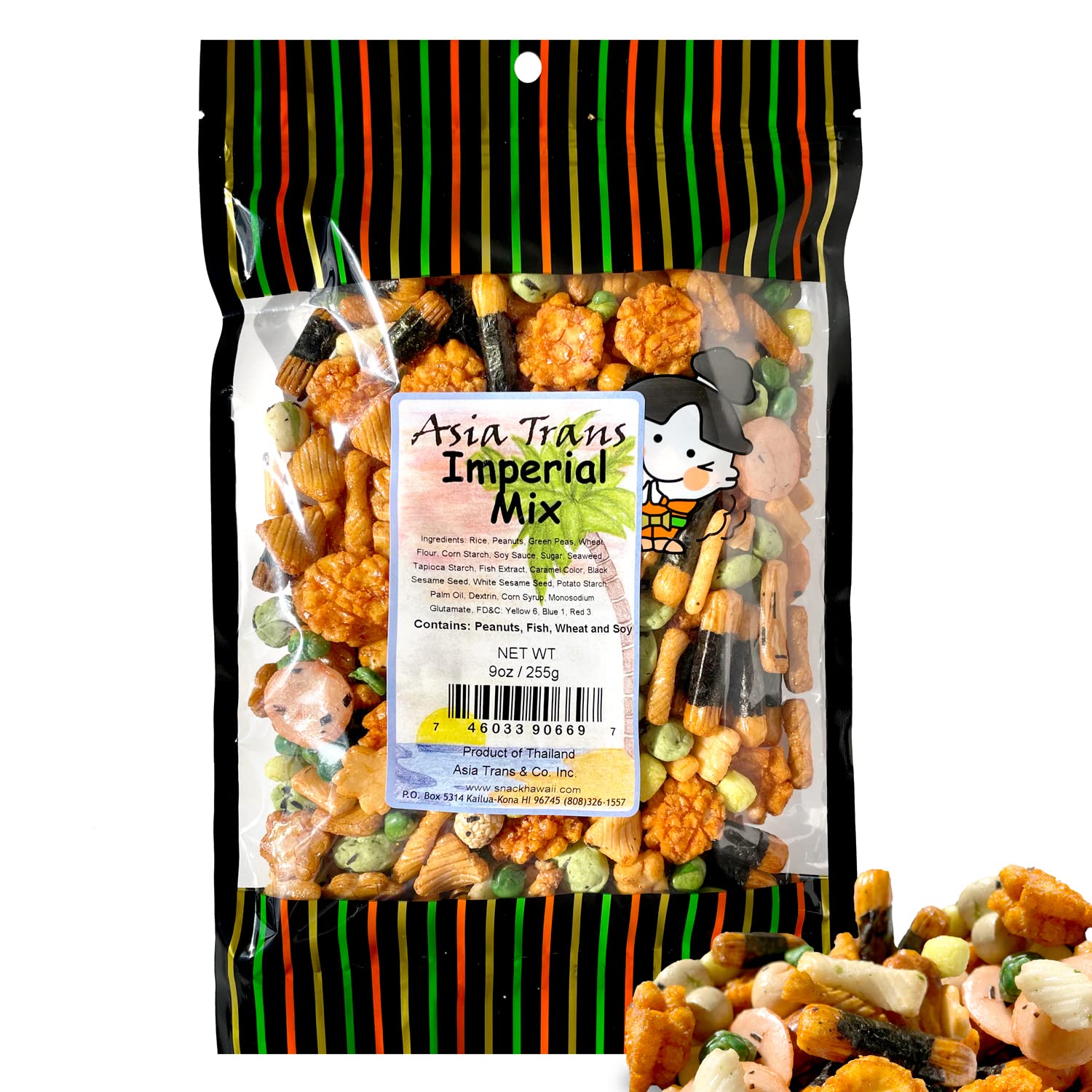 Traditional Supreme Mix Arare Rice Crackers, Mochi Crunch Snack Mix, Sweet, Salty & Umami Flavor, Crunchy Snack, 9 Ounce (Pack of 2)