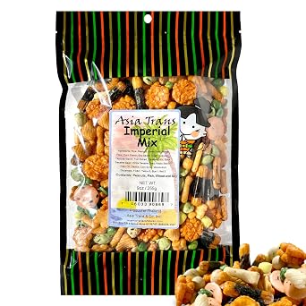 Traditional Imperial Mix Arare Rice Crackers - Mochi Crunch Asian Snack Mix - Assorted Shapes and Flavors - Sweet, Salty, and Umami Taste - Crunchy On-The-Go Snack For Any Occasion - 9 Ounce