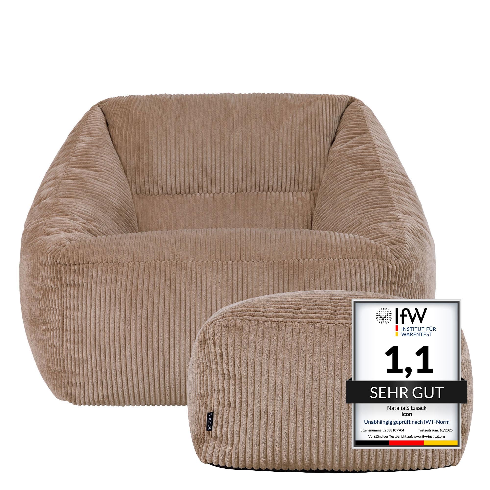 Icon Natalia Sitzsack Sessel mit Hocker für Erwachsene – Bild 4