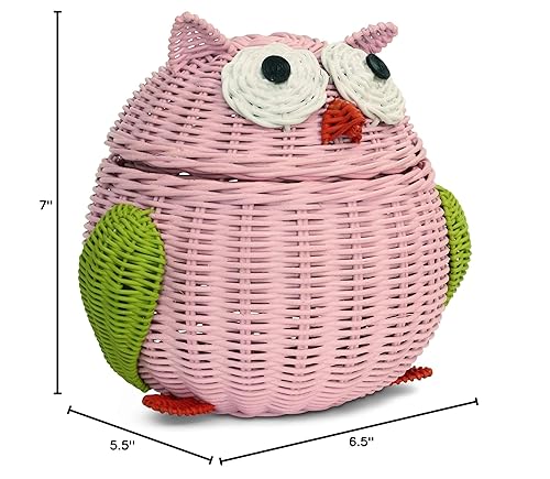 Miniatura 7 de G6 COLLECTION Cesta de almacenamiento de ratán con tapa, papelera decorativa para decoración del hogar, organizador de estantes tejido a mano, lindo