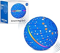 Sankell Interactive Bouncing Dog Ball for Small Medium Dogs - RGB Lights, 3 Play Modes, Auto Rolling Toy, Pet-Safe E-TPU (Blue)