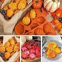 Vista 7 de Webake Moldes de silicona de otoño para tartas de cosecha, molde 3D de hoja de arce y bellota para golosinas de otoño, Halloween, Acción de Gracias
