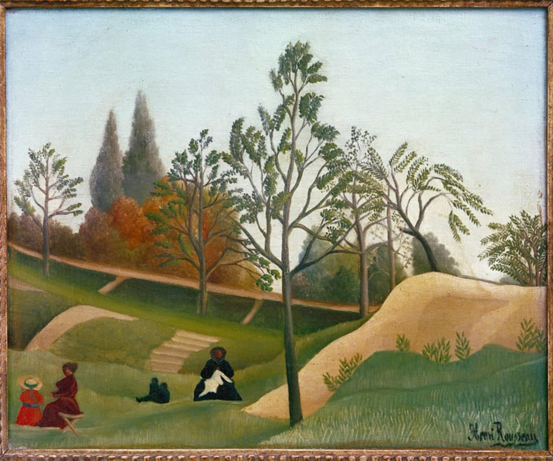 POSTERIIk Vintage Art Print Images Pictures Print View of the Fortifications by Henri Rousseau Modern Colour Posters for Office Home Decor 60x90cm