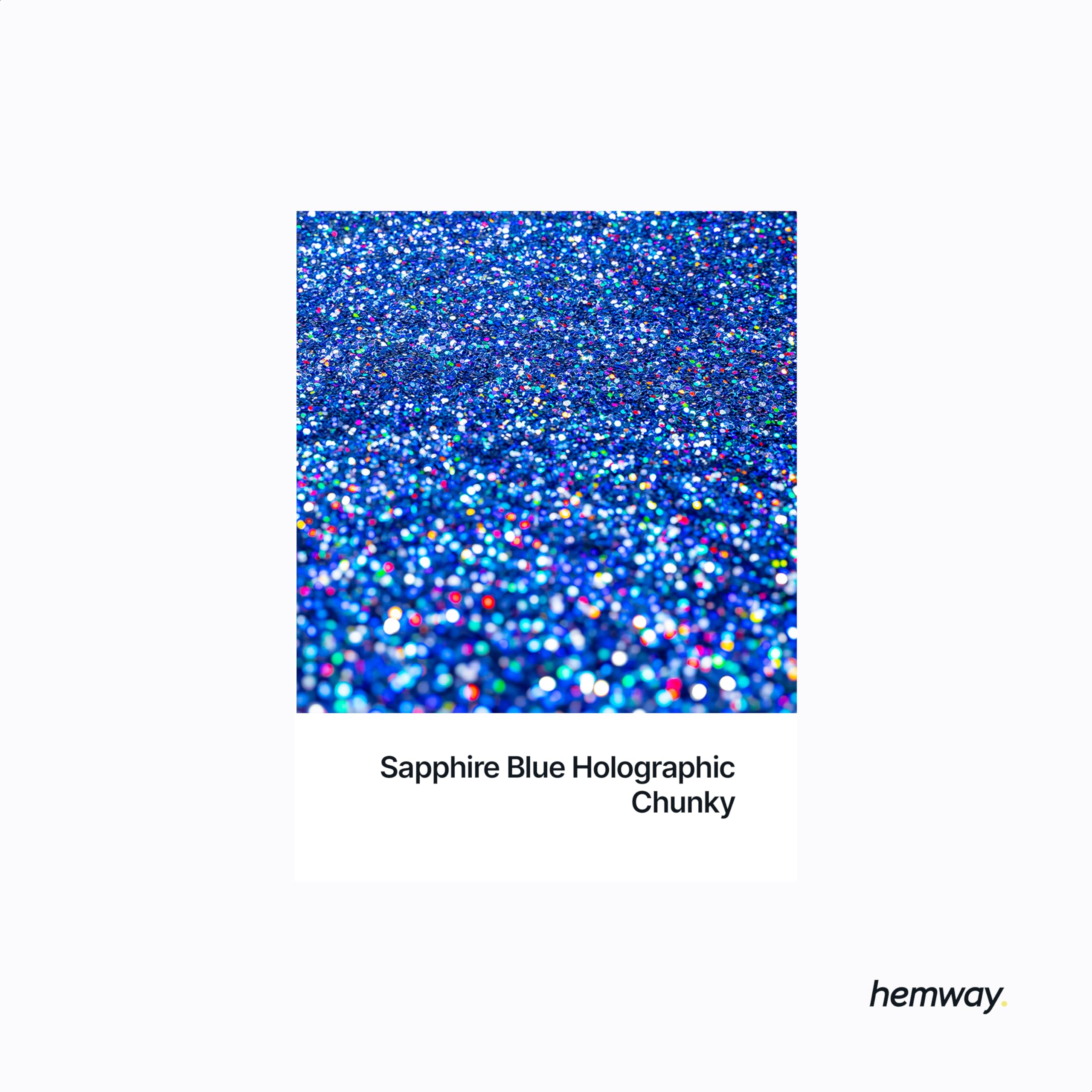 Holographic Sapphire Blue Glitter Shaker, 130g Chunky Glitter, Crafts 1/40" Metallic Flake Sapphire Blue Sequins - Image 2