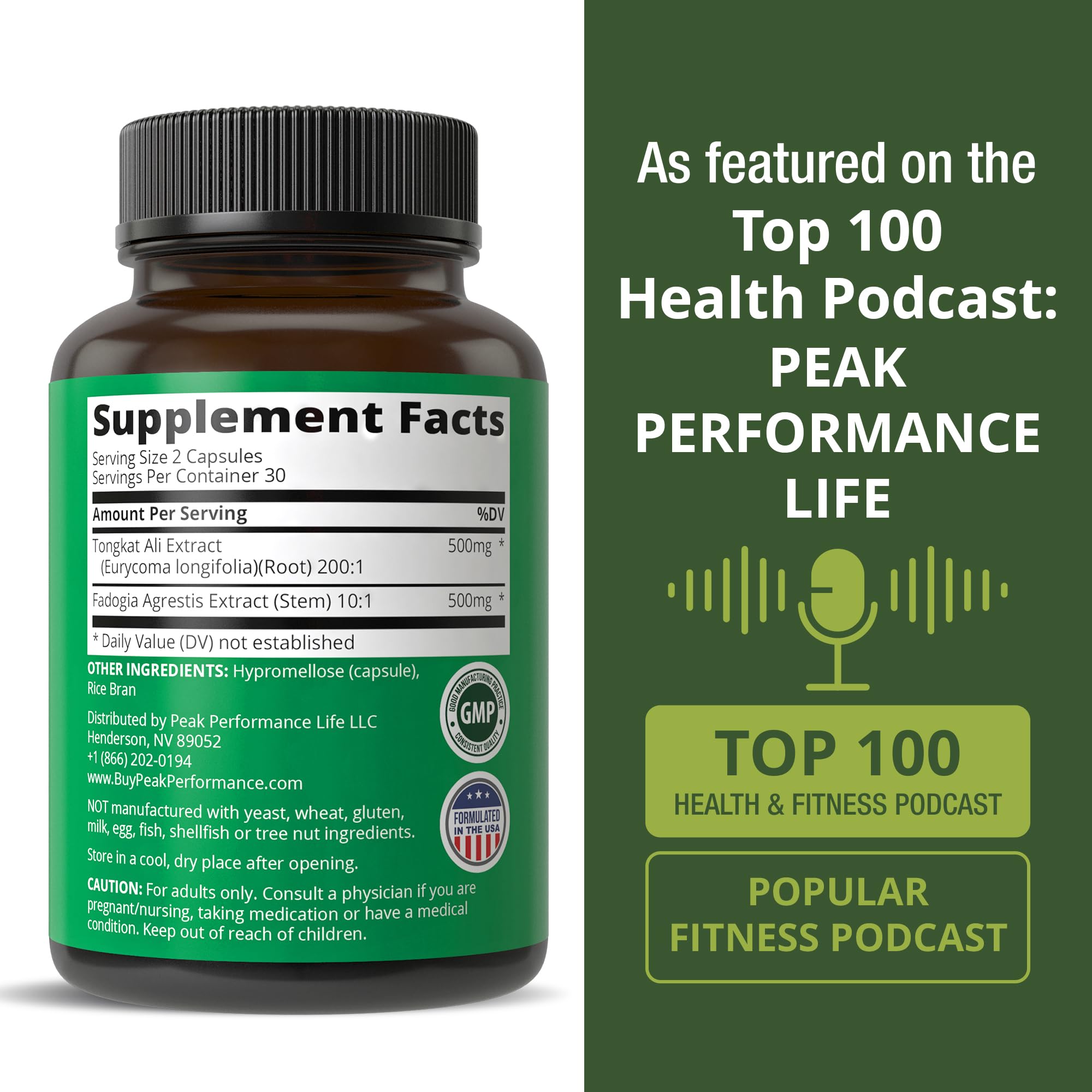 Peak Performance Tongkat Ali + Fadogia Agrestis 2-in-1 T Supplement for Men — Amazon image 6