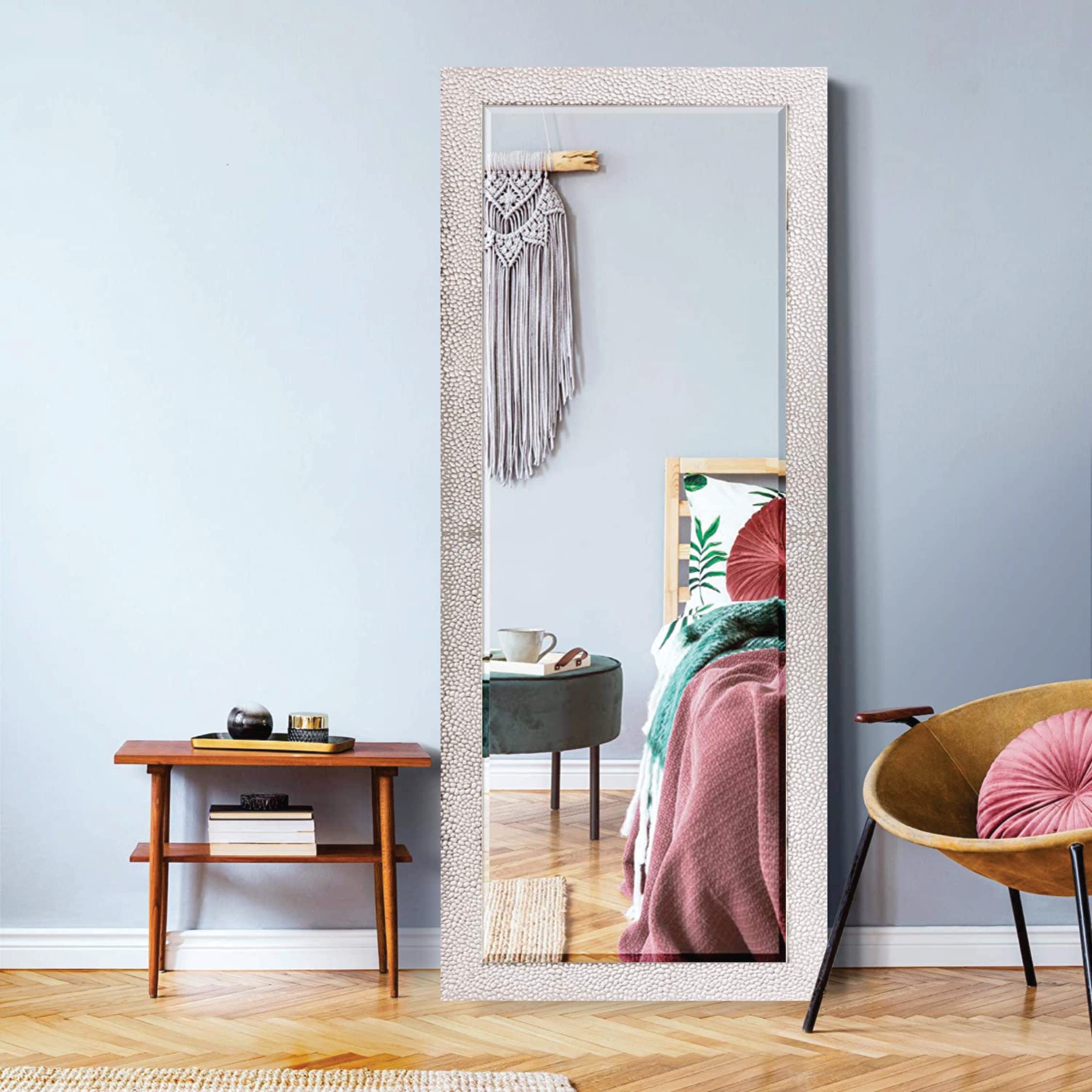 Creative Arts n Frames 15x40 Long Polystyrene Fiber Wood Rectangular Wall Hanging Wall Mount Bathroom HD Mirror Home Decor Items (Silver White) (B09ZKT1RLW) Amazon Price History, Amazon Price Tracker