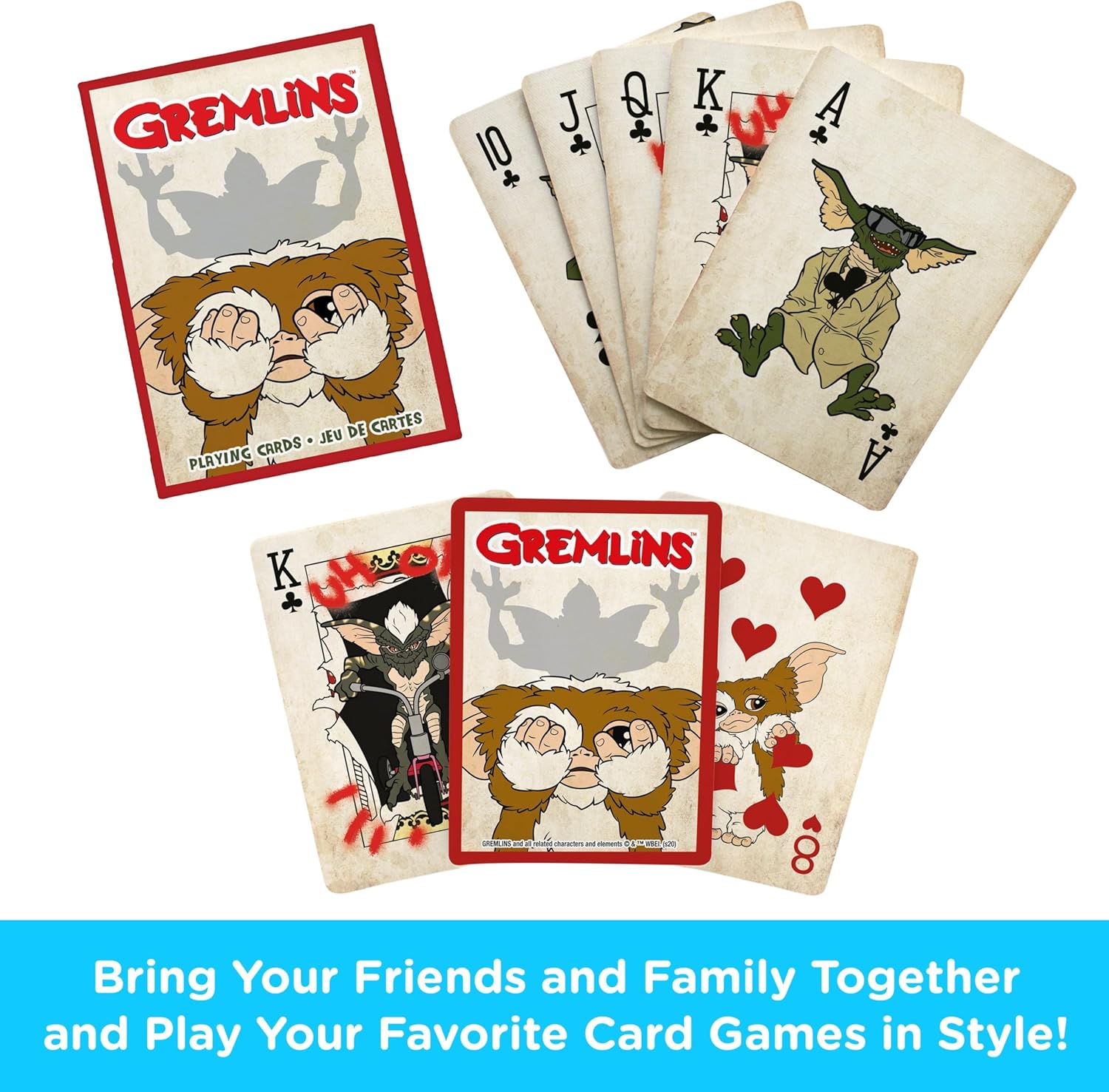 AQUARIUS Gremlins Playing Cards - Gremlins Themed Deck of Cards for Your Favorite Card Games - Officially Licensed Gremlins Merchandise & Collectibles - Poker Size with Linen Finish - Image 4
