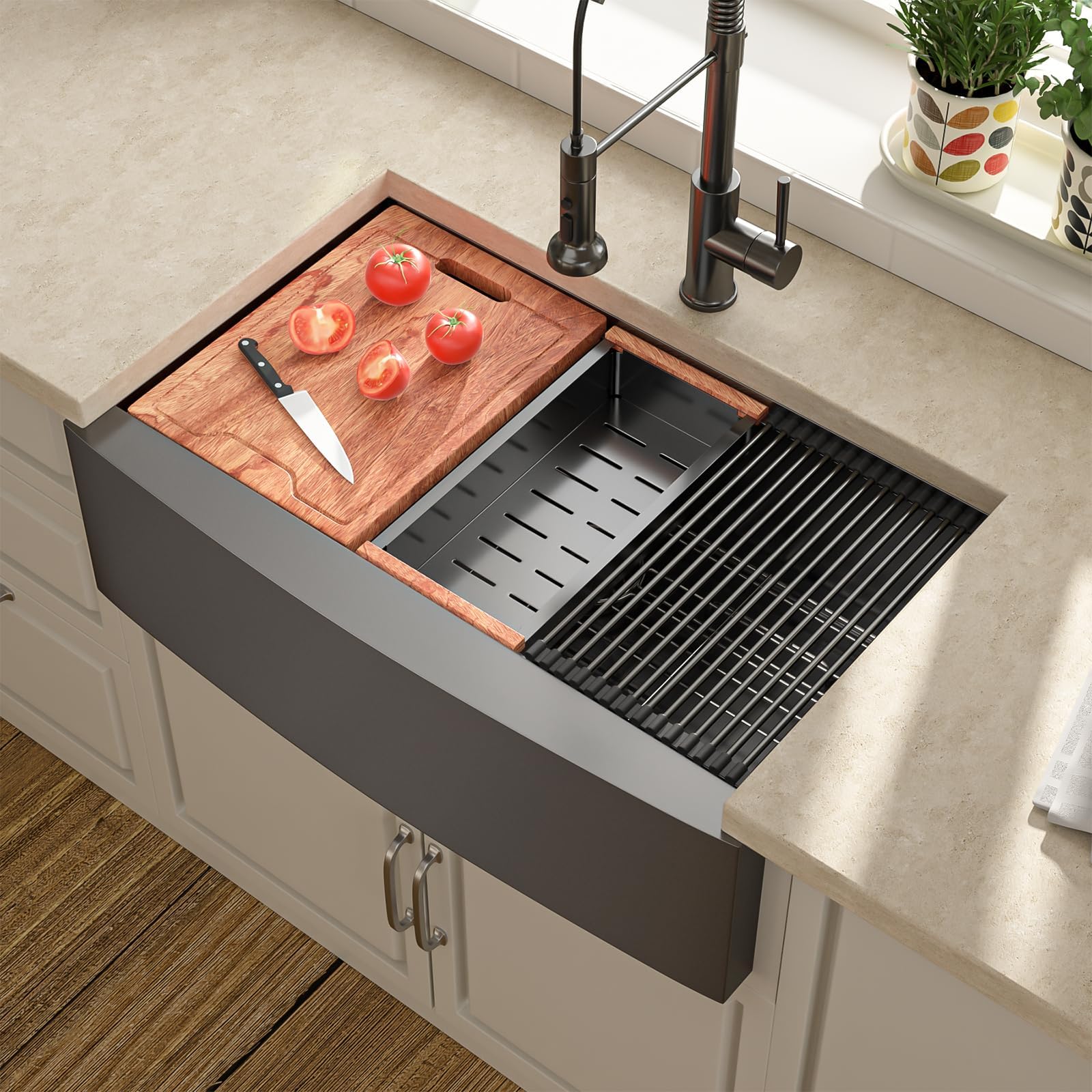 Lordear 33 Black Kitchen Sink Farmhouse