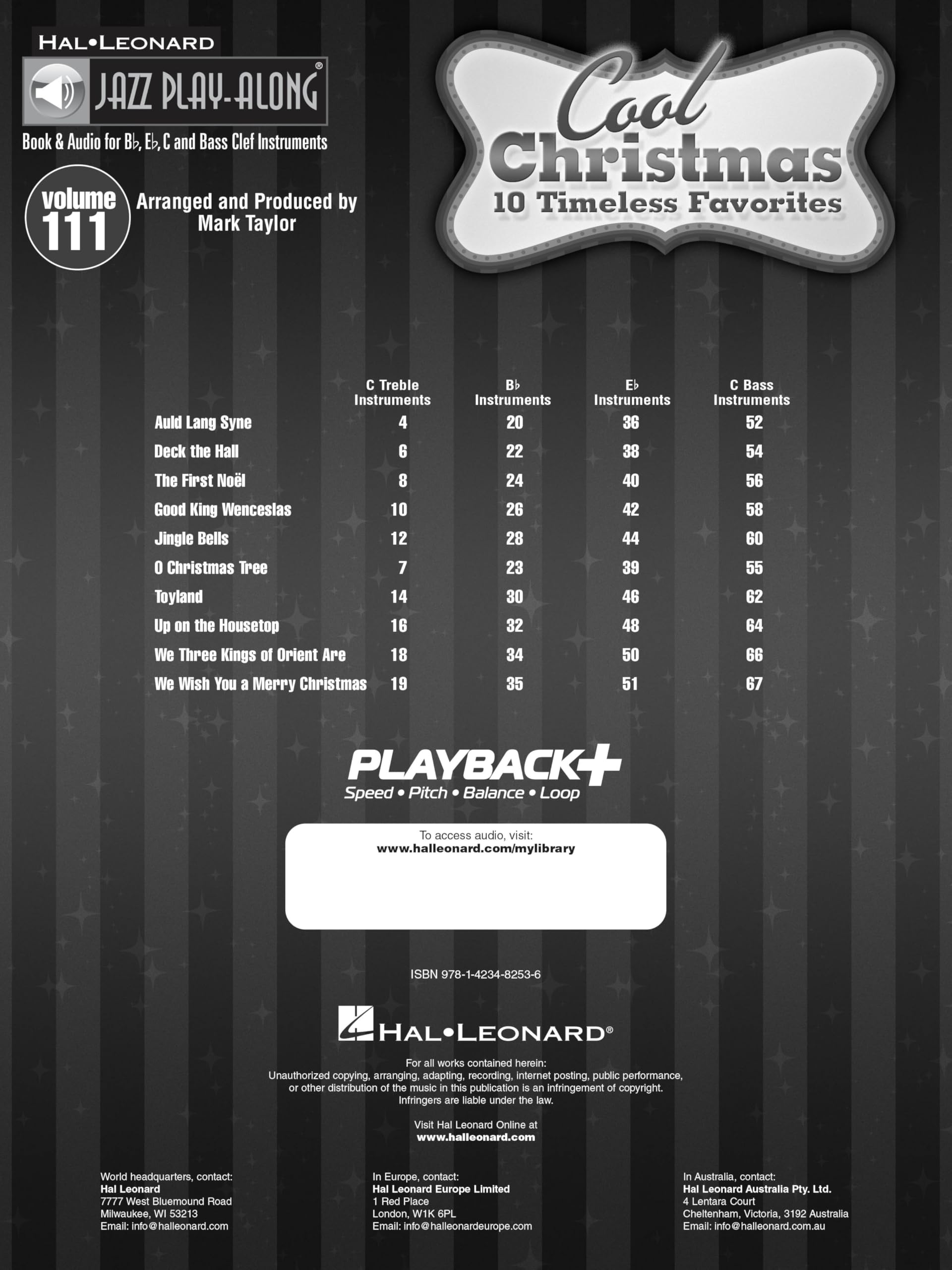 Jazz Play Along Volume 111 Cool Christmas All Inst Book/Cd: 10 Timeless Favorites (Jazz Play-Along, 111)