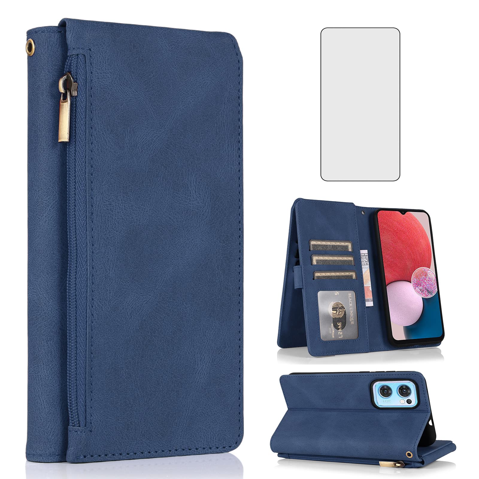 Asuwish Compatibile con OPPO Find X5 Lite Custodia a portafoglio in