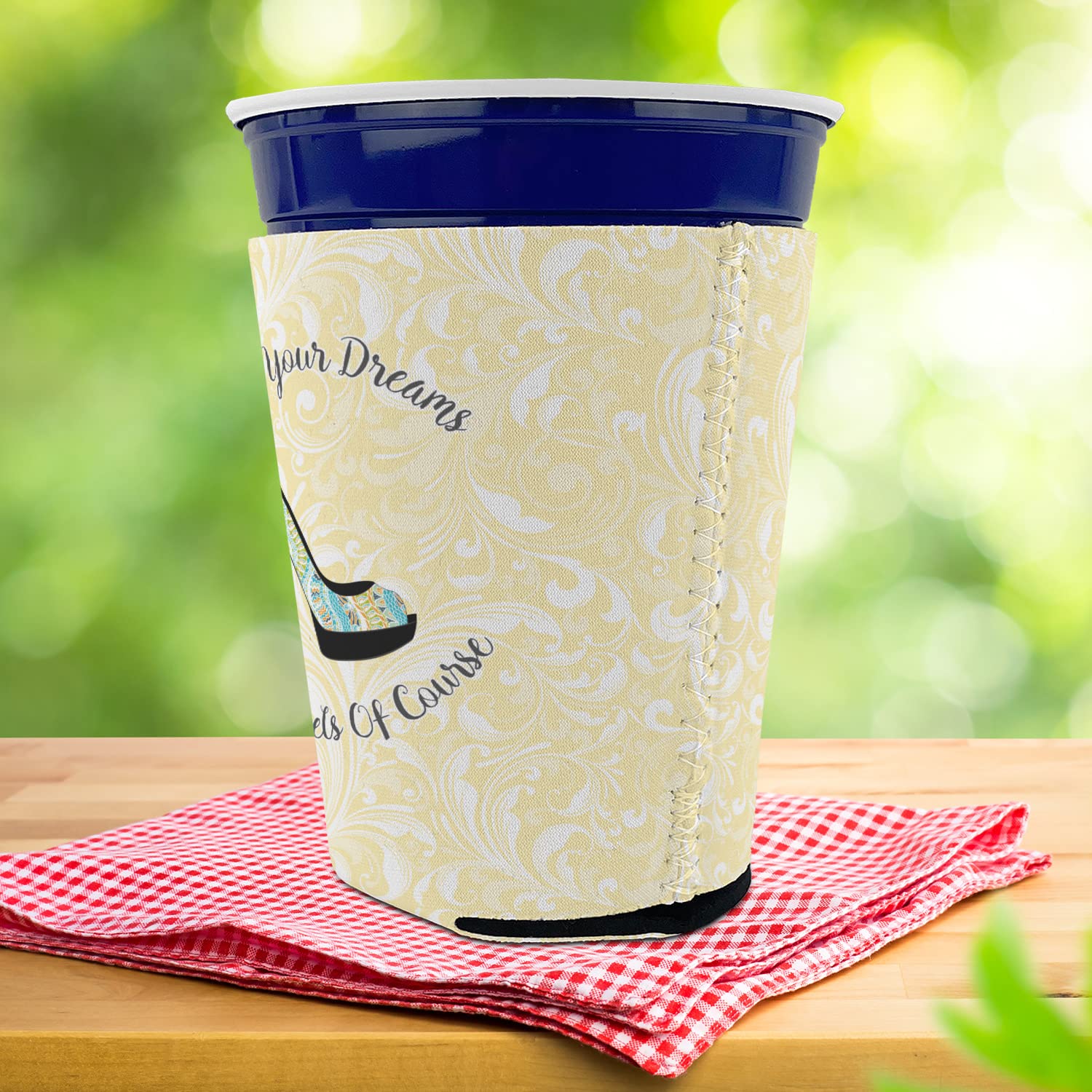 Personalized High Heels Party Cup Sleeve - with Bottom