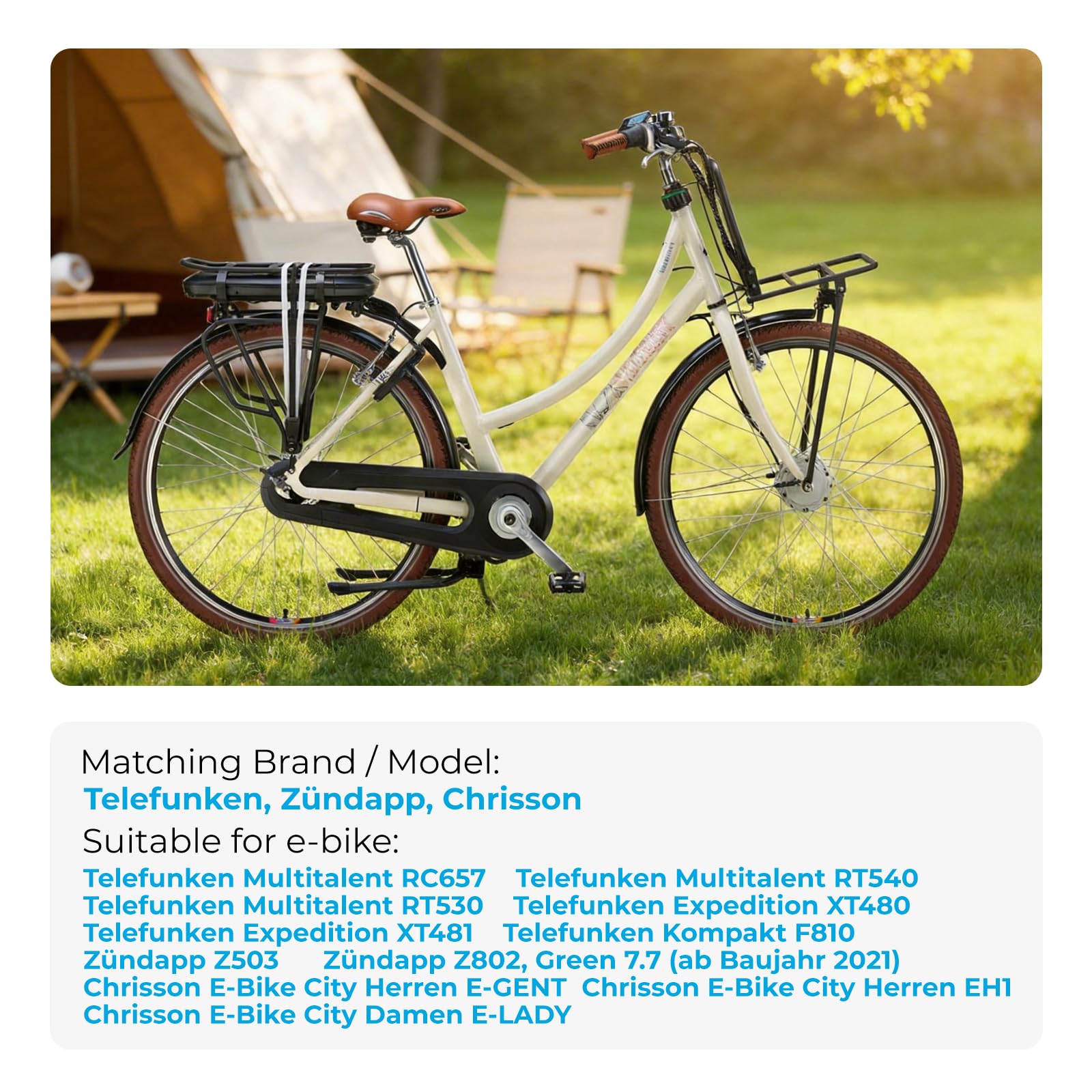 Batterie Vélo Électrique YJ145 36V 12.8Ah avec 20A BMS pour Porte-Bagages | Pour Moteur 36V 50W-800W Compatible Telefunken, Zündapp, Chrisson Vélo Électrique