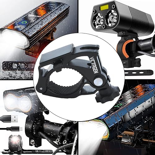 Miniatura 6 de Soporte de bicicleta de repuesto para luz de bicicleta, soporte de aluminio para luces de bicicleta, soporte universal para faros delanteros,