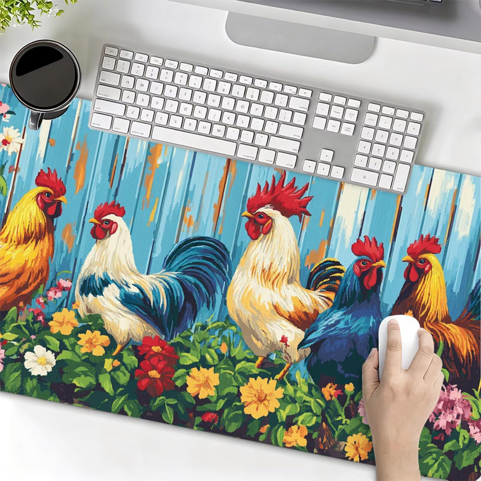 Podkładka pod mysz XXL 1000x500x3mm podkładka pod mysz farma podkładka pod mysz dla zwierząt poprawia precyzję i szybkość, wodoodporne antypoślizgowe, szyte krawędzie, akcesoria do gier, komputer