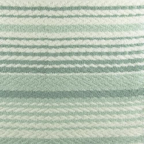 Miniatura 3 de Juego de toallas de baño de tres piezas jacquard verde y blanco a rayas