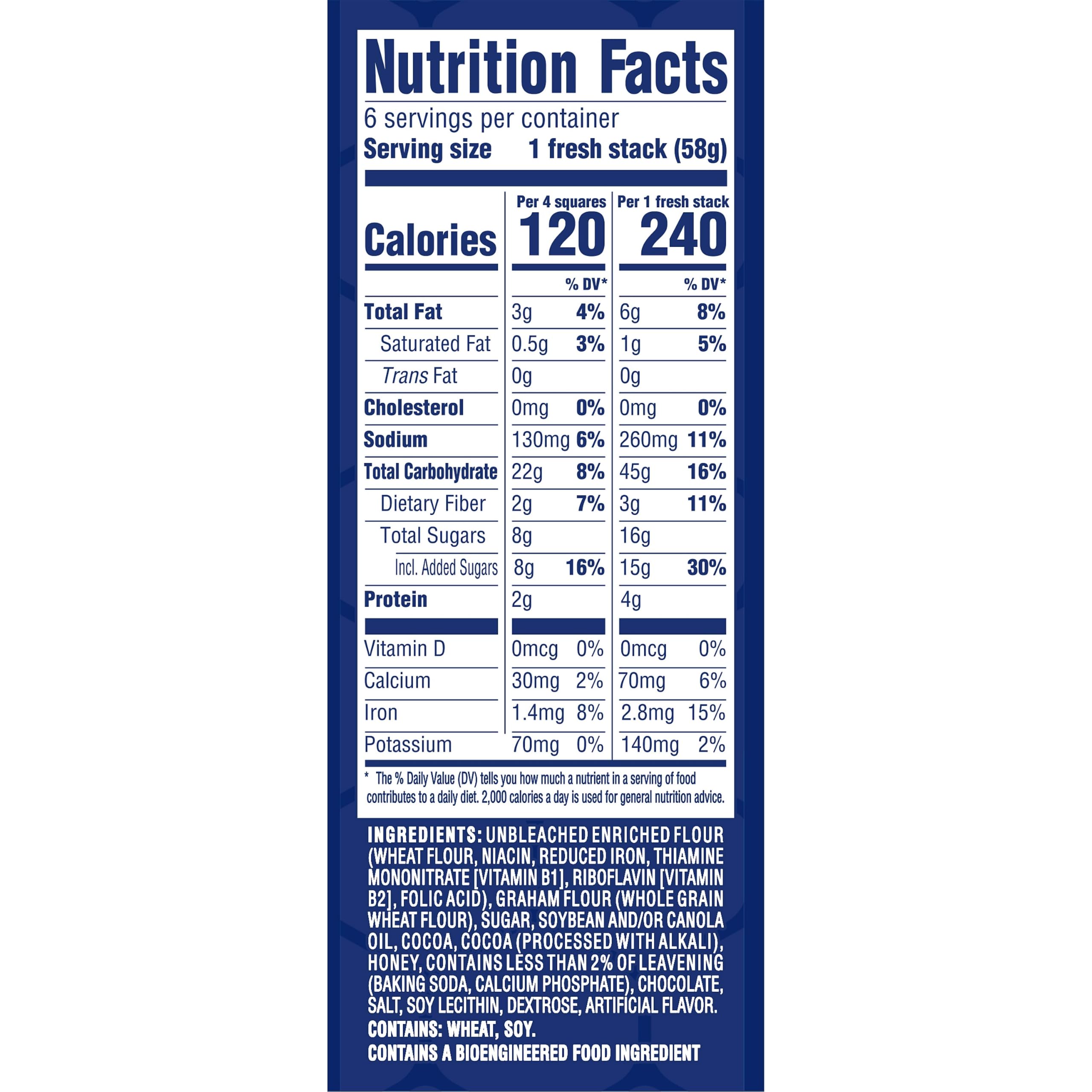 Honey Maid Chocolate Fresh Stacks Grahams, Chocolate Graham Crackers, 170-345 ml Boxen (insgesamt 36 Stapel) | Großpackung Reisesnacks, 8 g Vollkorn pro 30 g Portion, kein Maissirup mit hohem Fruchtzuckergehalt, einzeln verpackt