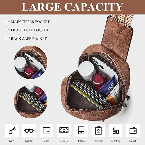 Miniatura 6 de Imperial HORSE Riñoneras pequeñas para mujer, bolsa cruzada para mujer, bolsa cruzada para mujer, bolsa de pecho para mujer, compras y viajes, 1-2
