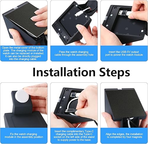 Miniatura 5 de Cargador portátil inalámbrico de 5000 mAh, batería magnética, para iWatchAirpodsiPhone MagSafe Battery Park Soporte de carga inalámbrica 4 en 1