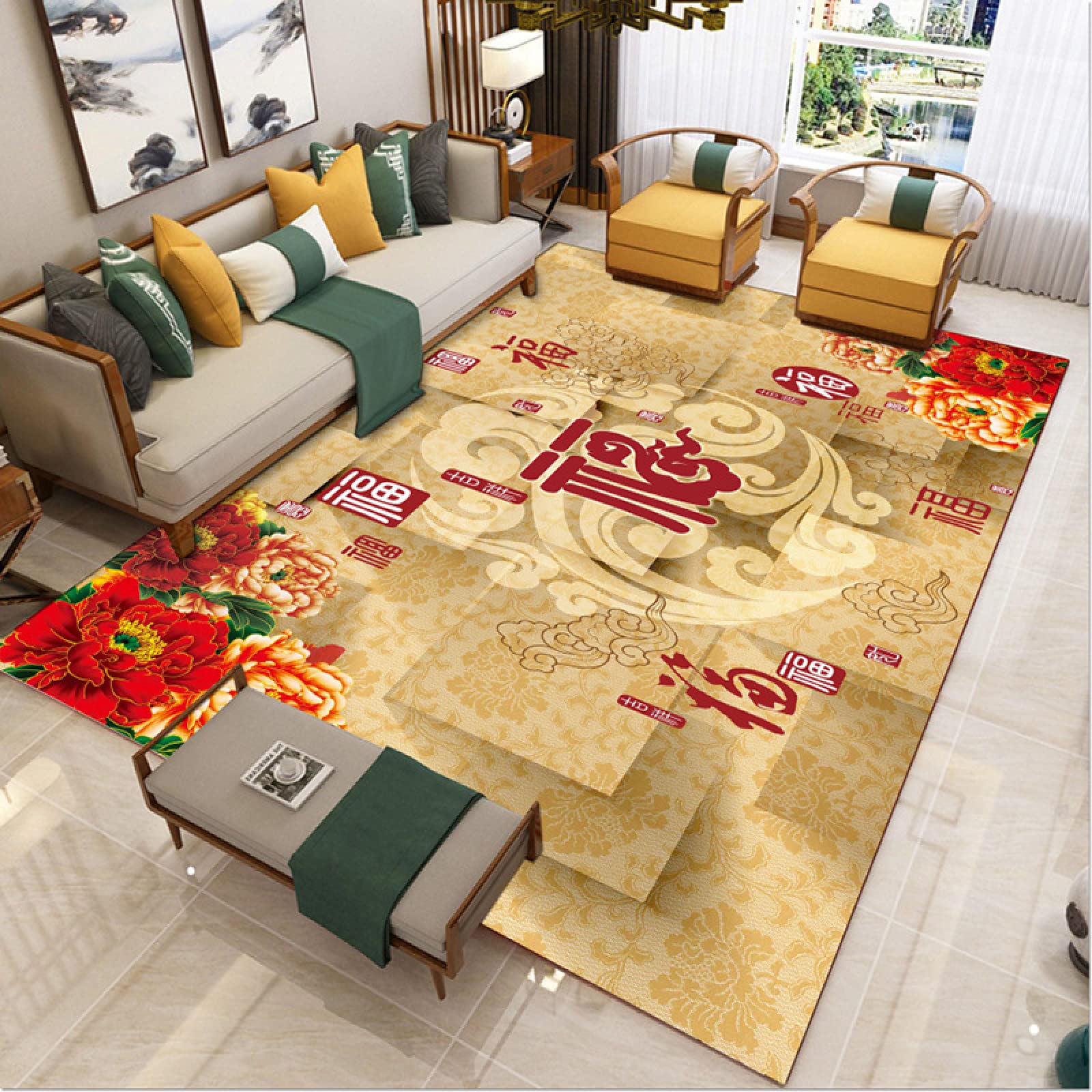 Grand tapis traditionnel vintage salon chambre séjour 160x230