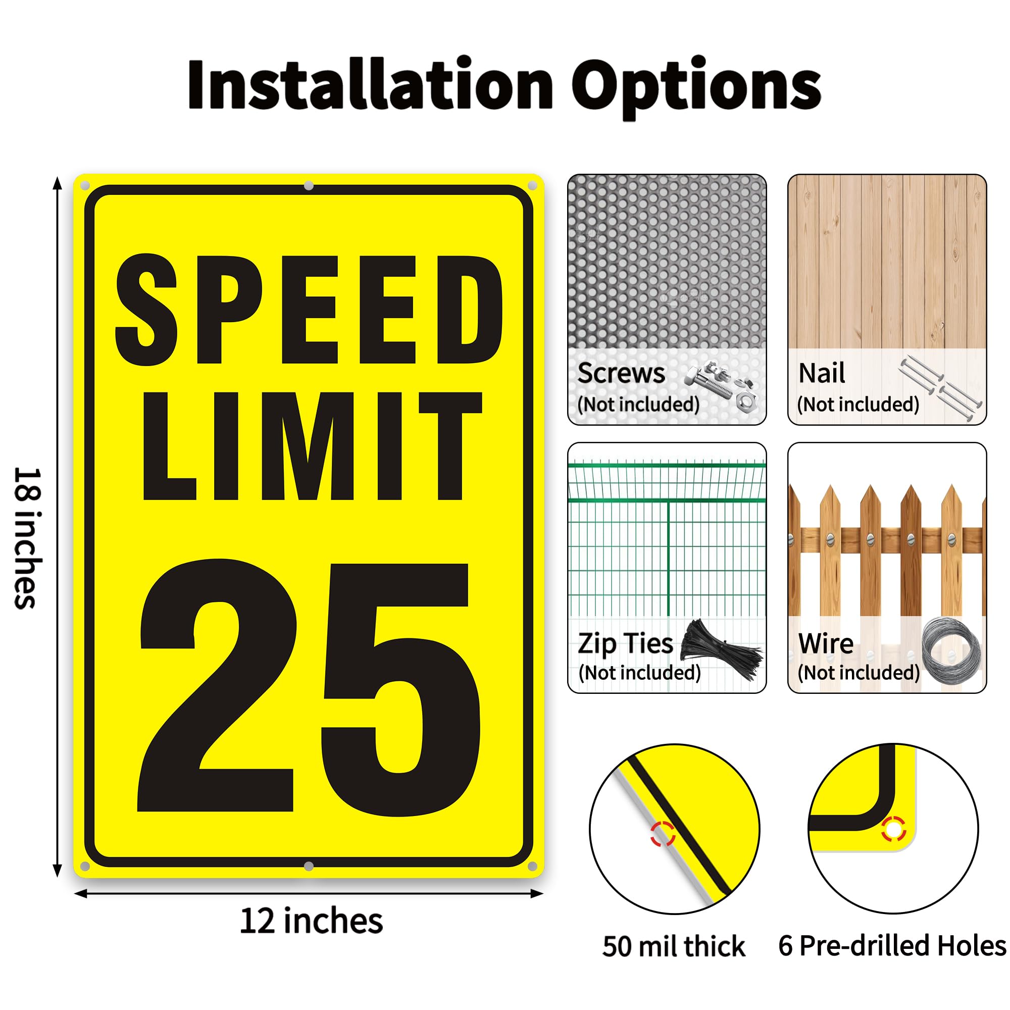 Amazon.co.jp: 速度制限標識、25 MPH 道路用制限速度標識、(2パック