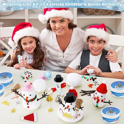 Miniatura 4 de Kit de manualidades de Navidad, paquete de 8 piezas de muñeco de nieve, adornos de Navidad, kit de construcción de muñeco de nieve, decoración de