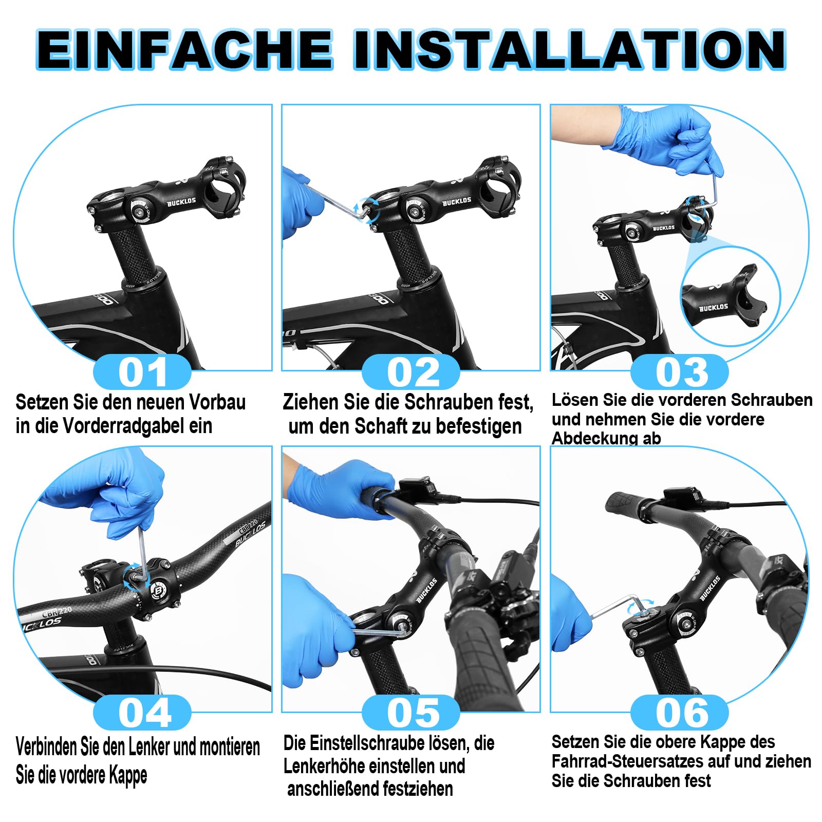 Fahrradlenker Vorbau, Lenkererhöhung Fahrrad 31.8 * 110mm,Fahrradvorbau-Riser zur Winkelverstellung,Fahrrad Lenker Erhöhen für MTB