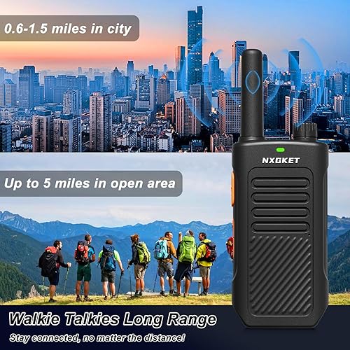 Miniatura 5 de Walkie Talkies, NXGKET Walkie Talkies para adultos, paquete de 2 radios bidireccionales recargables de largo alcance con 16 canales FRS, batería de