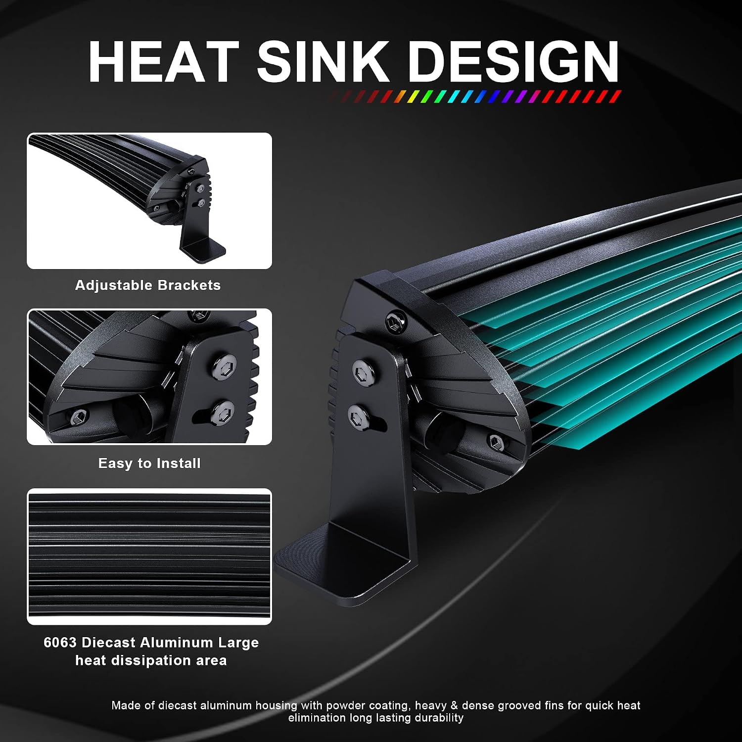 Lpteso RGBW Curved LED Light Bar 42Inch 240W Flood Spot Combo Beam 2PCS 4 Inch 18W Flood RGB LED Pods with 16 Solid Colors Chasing RGB Halo Ring Changing with Strobe Flashing with Rocker Switch Wiring